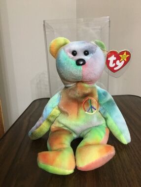 Vintage Ty Beanie Baby - "Peace" the Tie-Dyed Bear (1996/1997)